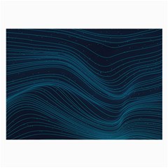 Abstract Glowing Blue Wave Lines Pattern With Particles Elements Dark Background Large Glasses Cloth by Wegoenart