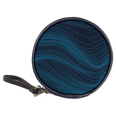 Abstract Glowing Blue Wave Lines Pattern With Particles Elements Dark Background Classic 20-cd Wallets by Wegoenart