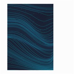 Abstract Glowing Blue Wave Lines Pattern With Particles Elements Dark Background Small Garden Flag (two Sides) by Wegoenart