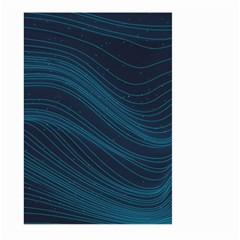 Abstract Glowing Blue Wave Lines Pattern With Particles Elements Dark Background Large Garden Flag (two Sides) by Wegoenart