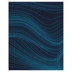 Abstract Glowing Blue Wave Lines Pattern With Particles Elements Dark Background Drawstring Bag (small) by Wegoenart