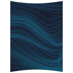 Abstract Glowing Blue Wave Lines Pattern With Particles Elements Dark Background Back Support Cushion by Wegoenart