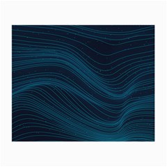 Abstract Glowing Blue Wave Lines Pattern With Particles Elements Dark Background Small Glasses Cloth (2 Sides) by Wegoenart