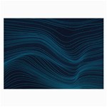 Abstract Glowing Blue Wave Lines Pattern With Particles Elements Dark Background Large Glasses Cloth (2 Sides) Front