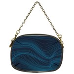 Abstract Glowing Blue Wave Lines Pattern With Particles Elements Dark Background Chain Purse (One Side) Front