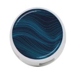 Abstract Glowing Blue Wave Lines Pattern With Particles Elements Dark Background 4-port Usb Hub (two Sides) by Wegoenart