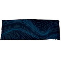 Abstract Glowing Blue Wave Lines Pattern With Particles Elements Dark Background Body Pillow Case Dakimakura (two Sides) by Wegoenart