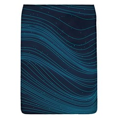 Abstract Glowing Blue Wave Lines Pattern With Particles Elements Dark Background Removable Flap Cover (s) by Wegoenart