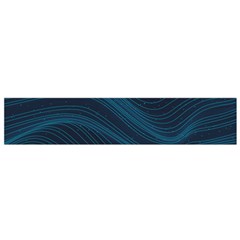 Abstract Glowing Blue Wave Lines Pattern With Particles Elements Dark Background Small Flano Scarf by Wegoenart