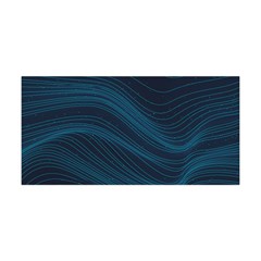 Abstract Glowing Blue Wave Lines Pattern With Particles Elements Dark Background Yoga Headband by Wegoenart