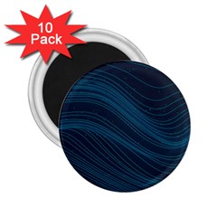 Abstract Glowing Blue Wave Lines Pattern With Particles Elements Dark Background 2 25  Magnets (10 Pack)  by Wegoenart