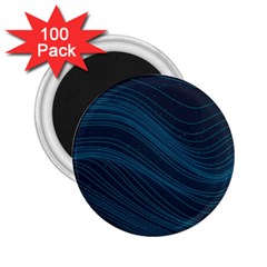 Abstract Glowing Blue Wave Lines Pattern With Particles Elements Dark Background 2 25  Magnets (100 Pack)  by Wegoenart