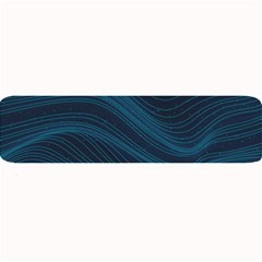 Abstract Glowing Blue Wave Lines Pattern With Particles Elements Dark Background Large Bar Mats by Wegoenart