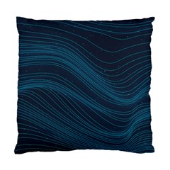 Abstract Glowing Blue Wave Lines Pattern With Particles Elements Dark Background Standard Cushion Case (two Sides) by Wegoenart