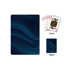 Abstract Glowing Blue Wave Lines Pattern With Particles Elements Dark Background Playing Cards Single Design (mini) by Wegoenart