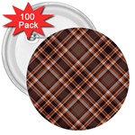 Tartan Scotland Seamless Plaid Pattern Vintage Check Color Square Geometric Texture 3  Buttons (100 pack)  Front