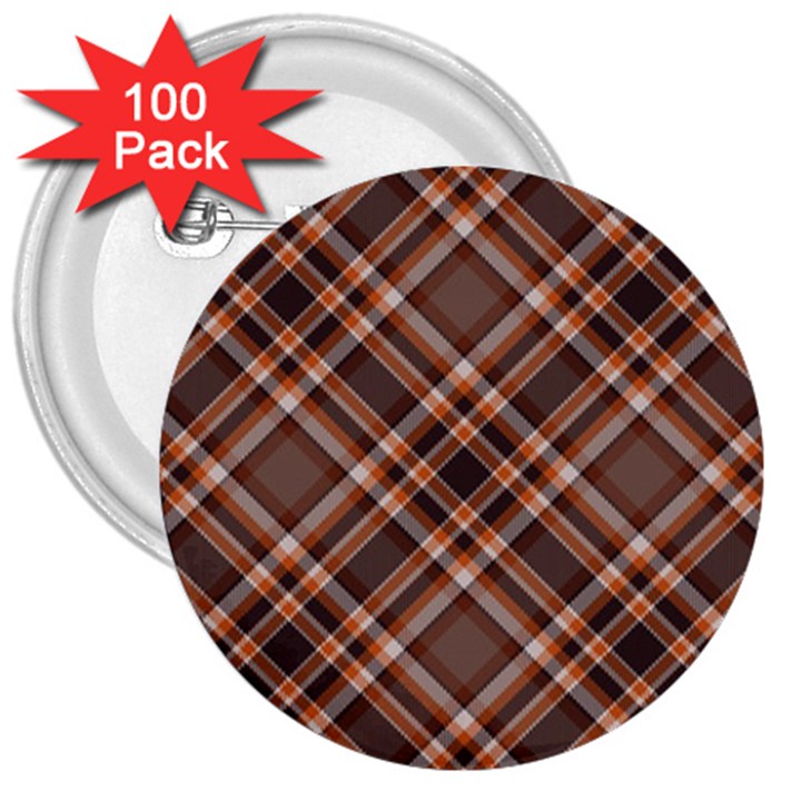 Tartan Scotland Seamless Plaid Pattern Vintage Check Color Square Geometric Texture 3  Buttons (100 pack) 