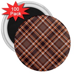 Tartan Scotland Seamless Plaid Pattern Vintage Check Color Square Geometric Texture 3  Magnets (100 Pack) by Wegoenart