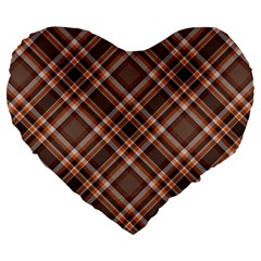 Tartan Scotland Seamless Plaid Pattern Vintage Check Color Square Geometric Texture Large 19  Premium Heart Shape Cushions by Wegoenart