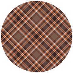 Tartan Scotland Seamless Plaid Pattern Vintage Check Color Square Geometric Texture Wooden Puzzle Round by Wegoenart