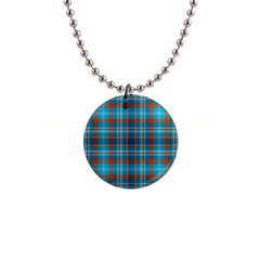 Tartan Scotland Seamless Plaid Pattern Vintage Check Color Square Geometric Texture 1  Button Necklace