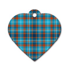 Tartan Scotland Seamless Plaid Pattern Vintage Check Color Square Geometric Texture Dog Tag Heart (two Sides)