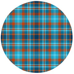 Tartan Scotland Seamless Plaid Pattern Vintage Check Color Square Geometric Texture Wooden Bottle Opener (round) by Wegoenart