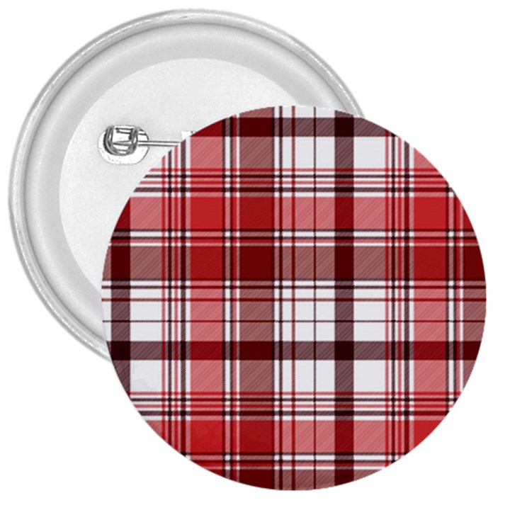 Red Abstract Check Textile Seamless Pattern 3  Buttons