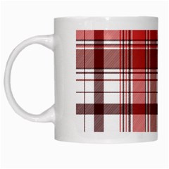 Red Abstract Check Textile Seamless Pattern White Mugs