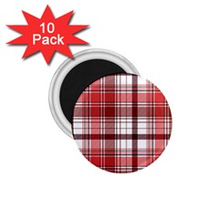 Red Abstract Check Textile Seamless Pattern 1 75  Magnets (10 Pack)  by Wegoenart