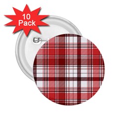 Red Abstract Check Textile Seamless Pattern 2 25  Buttons (10 Pack)  by Wegoenart