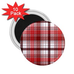 Red Abstract Check Textile Seamless Pattern 2 25  Magnets (10 Pack)  by Wegoenart