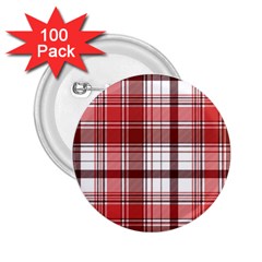 Red Abstract Check Textile Seamless Pattern 2 25  Buttons (100 Pack)  by Wegoenart