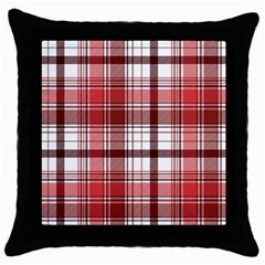 Red Abstract Check Textile Seamless Pattern Throw Pillow Case (black)