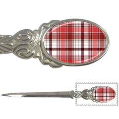 Red Abstract Check Textile Seamless Pattern Letter Opener by Wegoenart