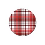 Red Abstract Check Textile Seamless Pattern Magnet 3  (Round) Front