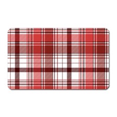 Red Abstract Check Textile Seamless Pattern Magnet (rectangular) by Wegoenart