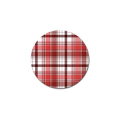 Red Abstract Check Textile Seamless Pattern Golf Ball Marker (4 Pack)