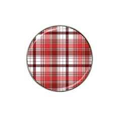 Red Abstract Check Textile Seamless Pattern Hat Clip Ball Marker (4 Pack)