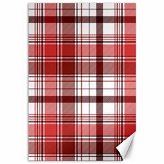 Red Abstract Check Textile Seamless Pattern Canvas 12  X 18 