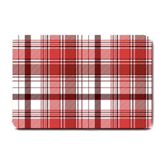 Red Abstract Check Textile Seamless Pattern Small Doormat 