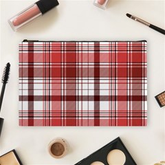 Red Abstract Check Textile Seamless Pattern Cosmetic Bag (large) by Wegoenart