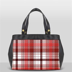 Red Abstract Check Textile Seamless Pattern Oversize Office Handbag (2 Sides)