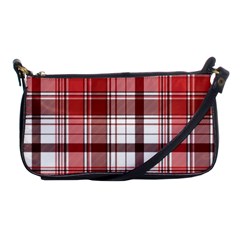 Red Abstract Check Textile Seamless Pattern Shoulder Clutch Bag by Wegoenart