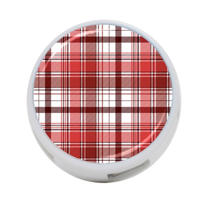 Red Abstract Check Textile Seamless Pattern 4-Port USB Hub (One Side)