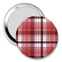 Red Abstract Check Textile Seamless Pattern 3  Handbag Mirrors