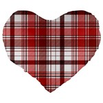 Red Abstract Check Textile Seamless Pattern Large 19  Premium Flano Heart Shape Cushions Back