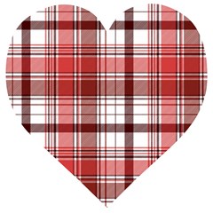 Red Abstract Check Textile Seamless Pattern Wooden Puzzle Heart