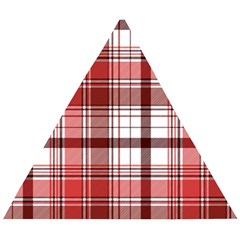 Red Abstract Check Textile Seamless Pattern Wooden Puzzle Triangle by Wegoenart