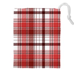 Red Abstract Check Textile Seamless Pattern Drawstring Pouch (5xl)